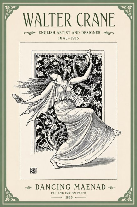 Walter Crane Dancing Maenad No4 - Poster