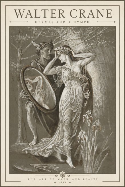 Walter Crane Hermes and a Nymph No3 - Poster