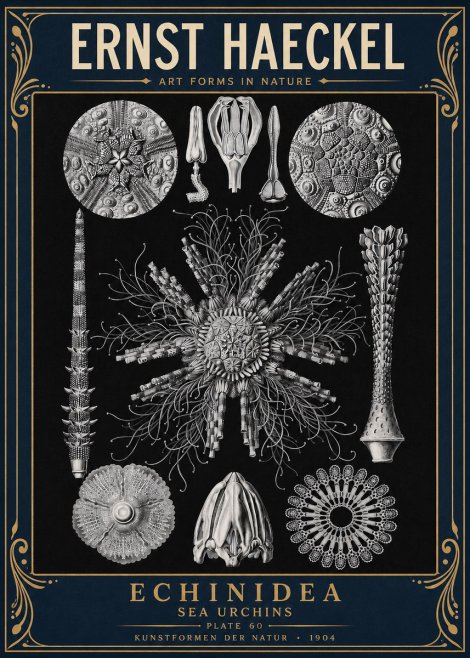 Ernst Haeckel Echinidea Sea Urchins No4 - Poster