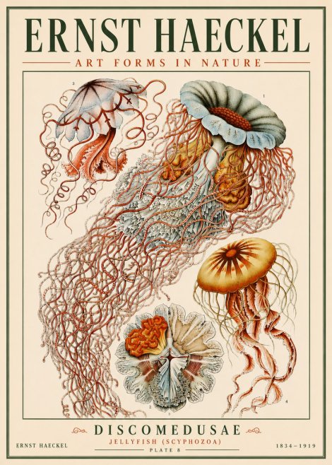 Ernst Haeckel Discomedusae — Jellyfish No6 - Poster