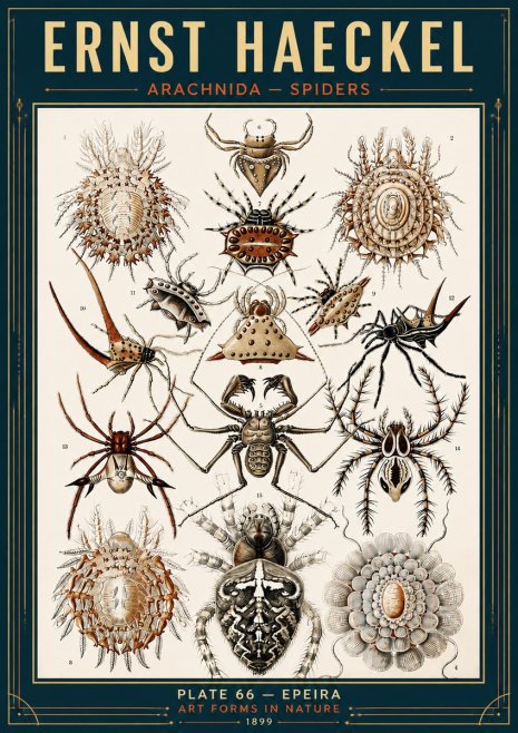 Ernst Haeckel Arachnida — Spiders No6 - Poster