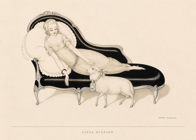 Gerda Wegener Lady with Lamb No4 - Poster