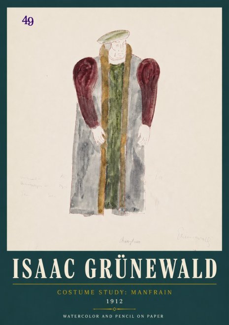 Isaac Grünewald Costume Study: Manfrain No4 - Poster