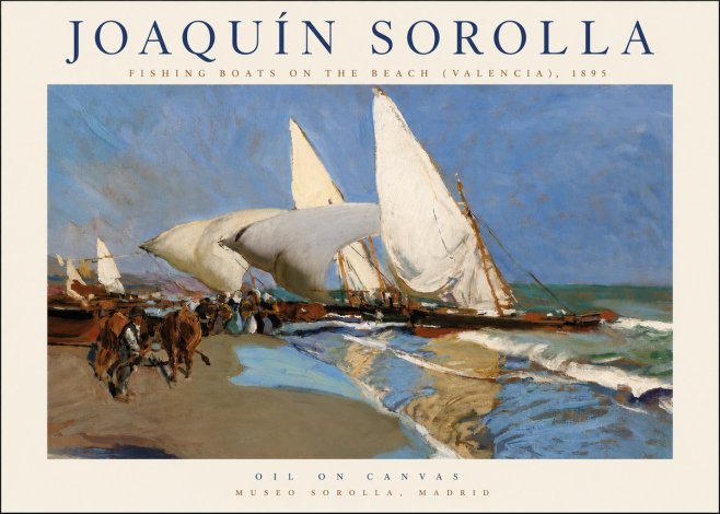 Sorolla Fishing Boats on the Beach (Valencia), 1895 No4 - Poster