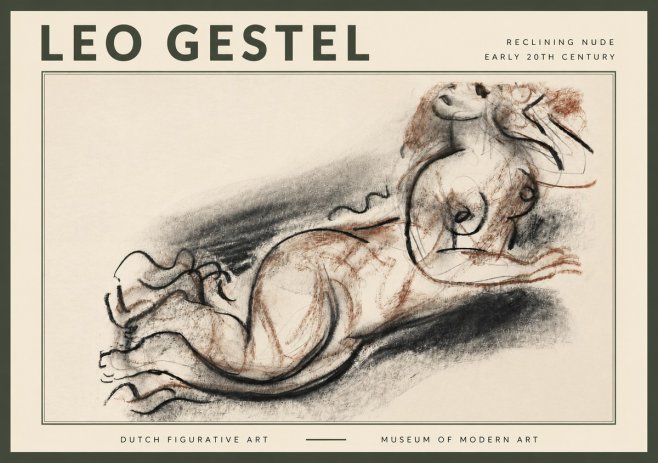 Leo Gestel Reclining Nude No4 - Poster