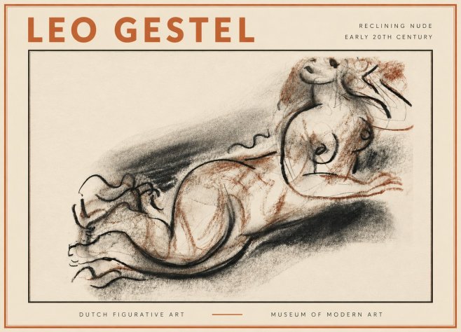 Leo Gestel Reclining Nude No5 - Poster