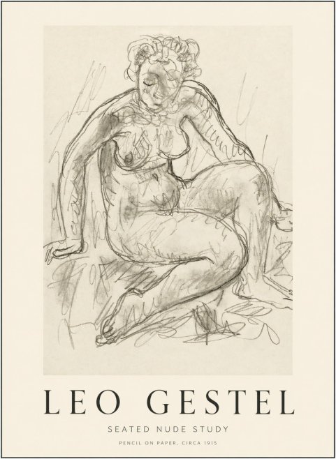 Leo Gestel Seated Nude Study No1 - Poster
