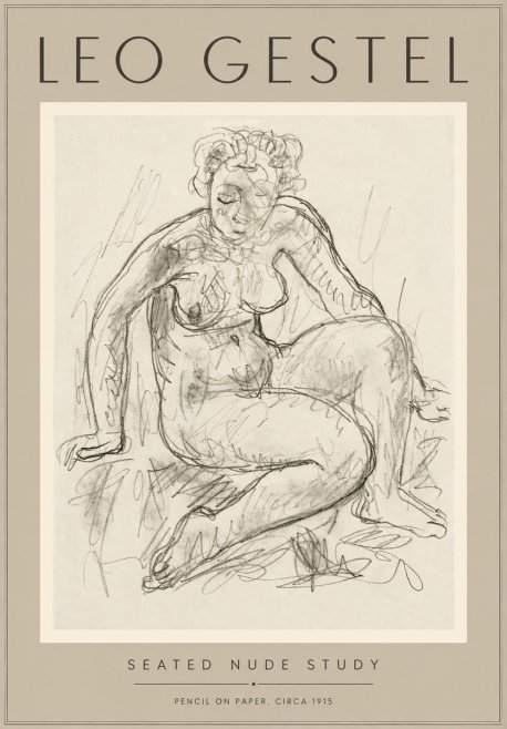 Leo Gestel Seated Nude Study No5 - Poster