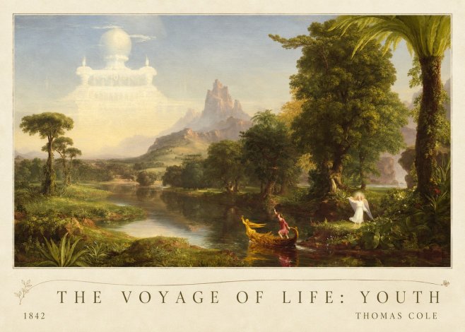 Thomas Cole The Voyage of Life: Youth I No4 - Poster