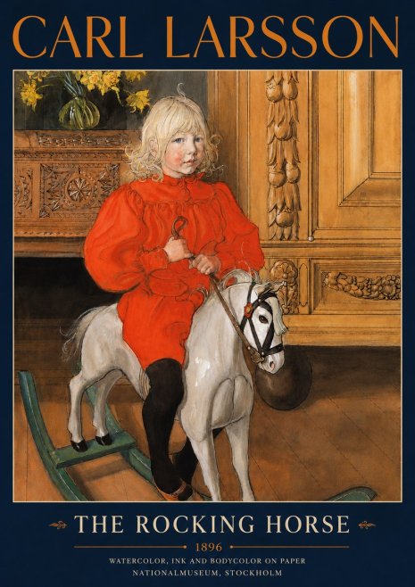 Carl Larsson The Rocking Horse No5 - Poster