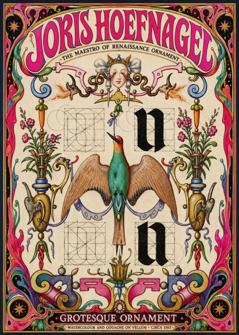 Joris Hoefnagel Grotesque Ornament No3 - Poster