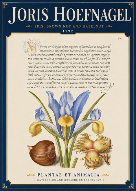 Joris Hoefnagel Iris, Brown Nut and Hazelnut No6 - Poster
