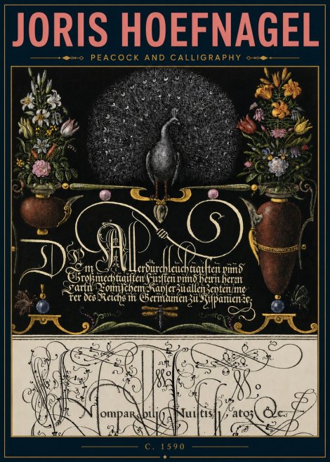 Joris Hoefnagel Peacock and Calligraphy No5 - Poster