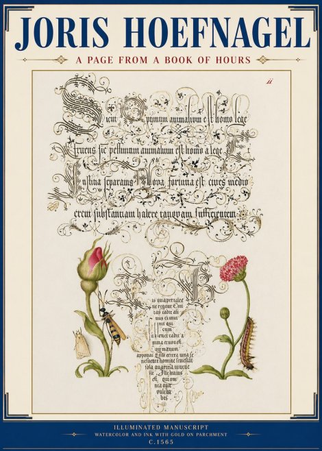 Joris Hoefnagel A Page from a Book of Hours No3 - Poster