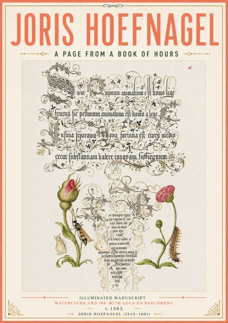 Joris Hoefnagel A Page from a Book of Hours No4 - Poster