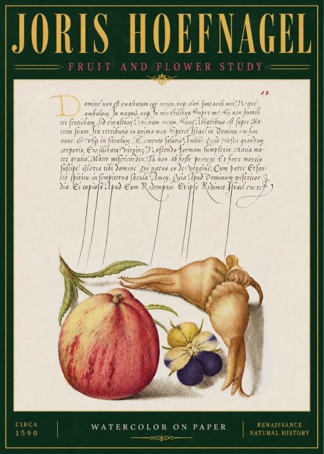Joris Hoefnagel Fruit and Flower Study No4 - Poster