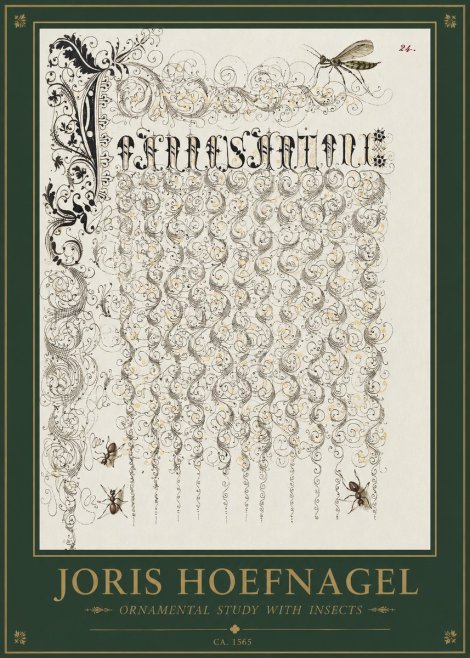 Joris Hoefnagel Ornamental Study with Insects No1 - Poster
