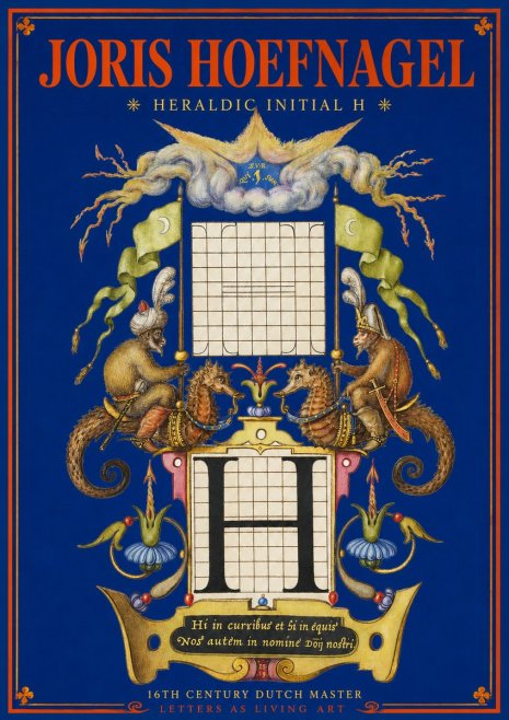 Joris Hoefnagel Heraldic Initial H No2 - Poster