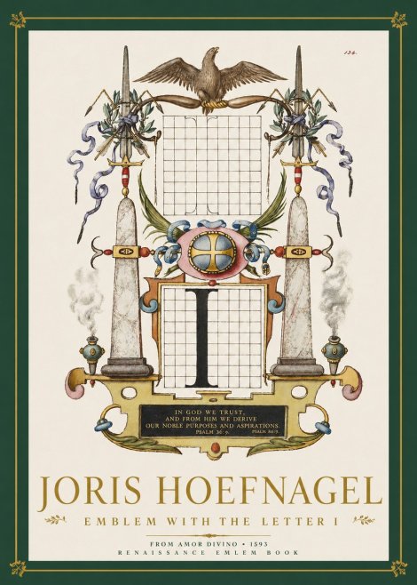 Joris Hoefnagel Ornamental Design with Dedicatory Inscription No4 - Poster