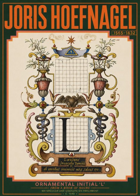 Joris Hoefnagel Ornamental Initial 'L' No3 - Poster