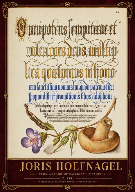 Joris Hoefnagel From a Series of Calligraphy Samples No6 - Poster