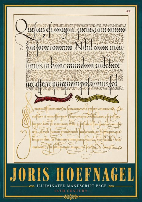 Joris Hoefnagel Illuminated Manuscript Page I No4 - Poster