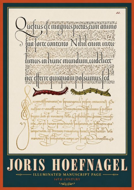 Joris Hoefnagel Illuminated Manuscript Page I No6 - Poster