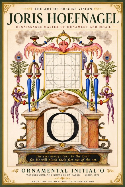Joris Hoefnagel Ornamental Initial 'O' No5 - Poster