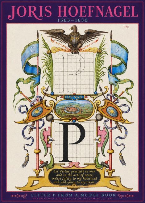 Joris Hoefnagel Letter P from a Model Book No2 - Poster