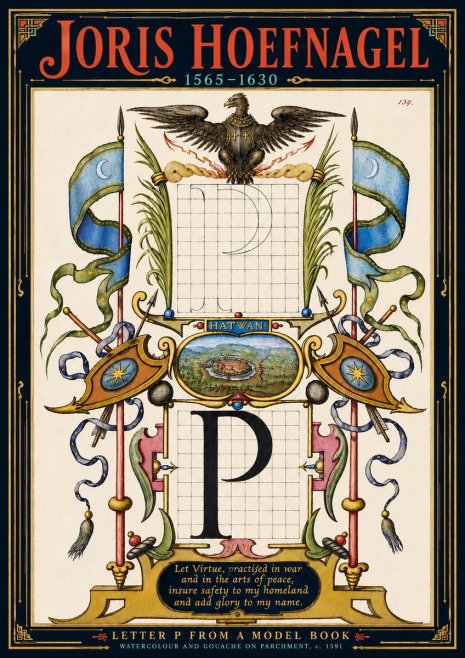 Joris Hoefnagel Letter P from a Model Book No5 - Poster