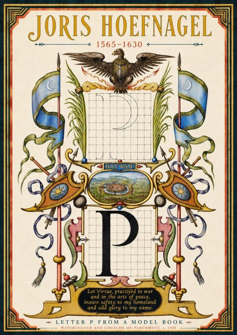 Joris Hoefnagel Letter P from a Model Book No6 - Poster