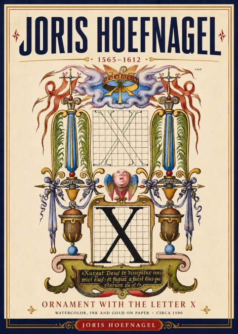Joris Hoefnagel Ornament with the Letter X No4 - Poster