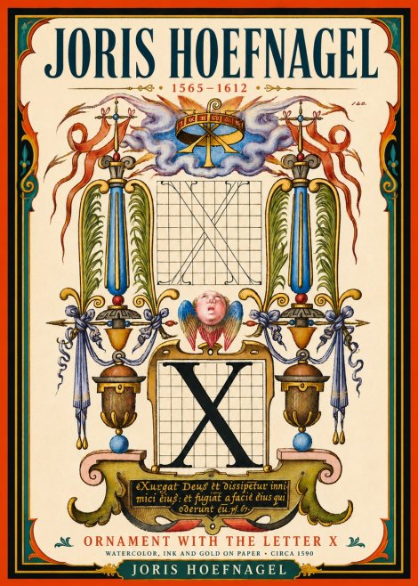 Joris Hoefnagel Ornament with the Letter X No5 - Poster