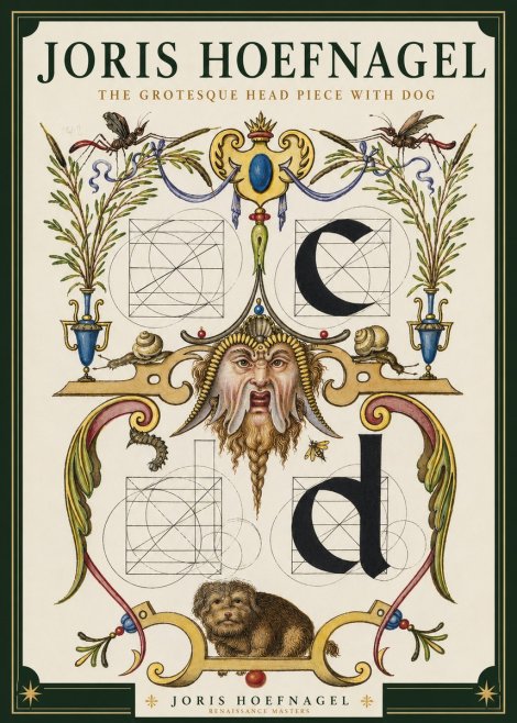 Joris Hoefnagel The Grotesque Head Piece with Dog No3 - Poster