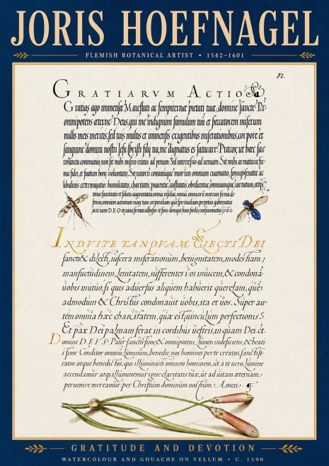 Joris Hoefnagel Thanksgiving to God • Institute for Botanical Studies No6 - Poster