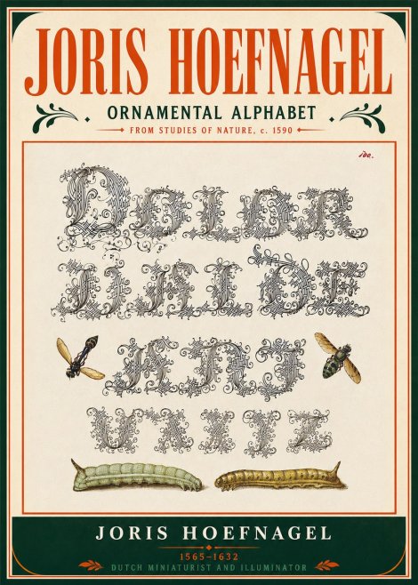 Joris Hoefnagel Ornamental Alphabet from Studies of Nature No5 - Poster