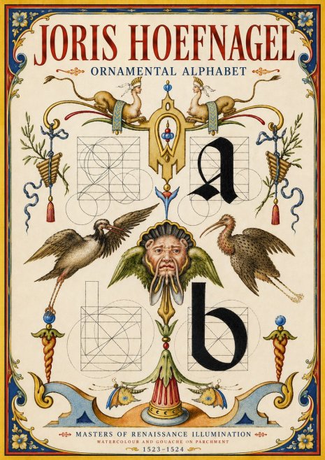 Joris Hoefnagel Ornamental Alphabet No6 - Poster