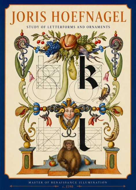 Joris Hoefnagel Study of Letterforms and Ornaments No2 - Poster