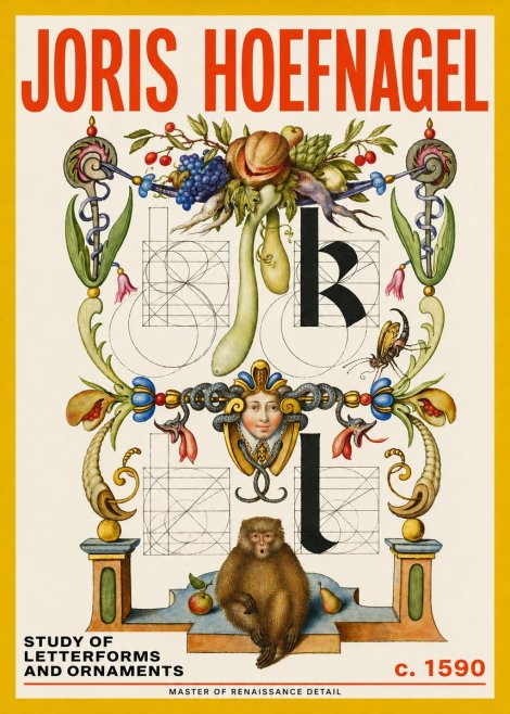 Joris Hoefnagel Study of Letterforms and Ornaments No5 - Poster