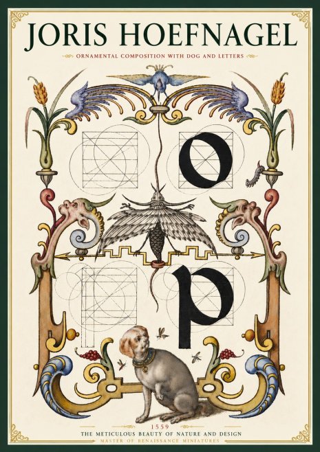 Joris Hoefnagel Ornamental Composition with Dog and Letters No4 - Poster