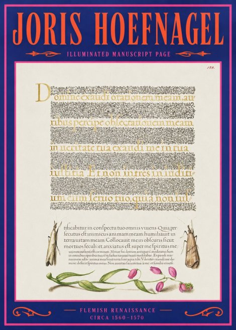 Joris Hoefnagel Illuminated Manuscript Page II No2 - Poster