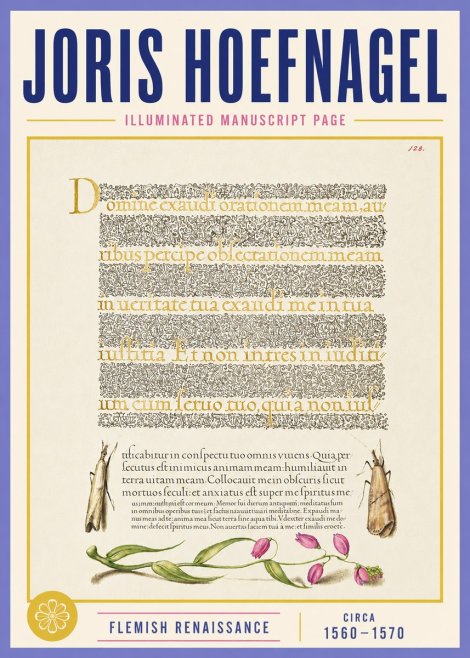 Joris Hoefnagel Illuminated Manuscript Page II No4 - Poster