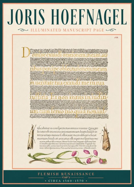 Joris Hoefnagel Illuminated Manuscript Page II No5 - Poster