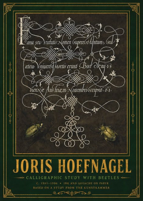 Joris Hoefnagel Calligraphic Study with Beetles No6 - Poster