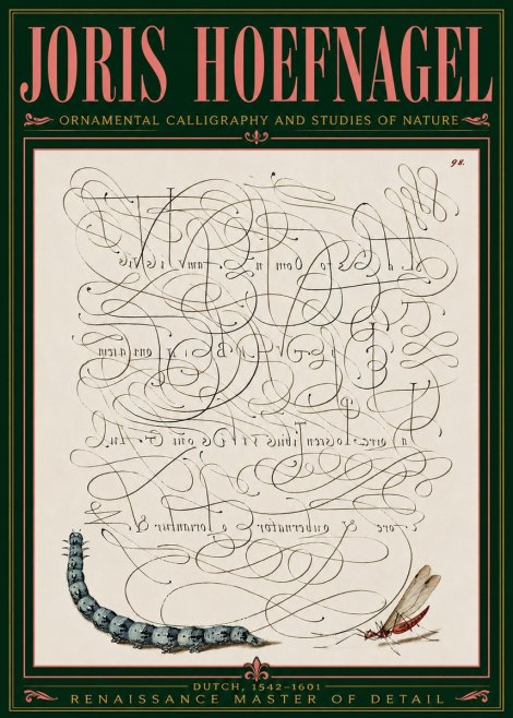 Joris Hoefnagel Ornamental Calligraphy and Studies of Nature No5 - Poster