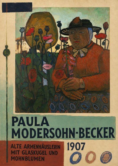 Paula Modersohn-Becker Alte Armenhäuslerin Mit Glaskugel Und Mohnblumen No6 - Poster