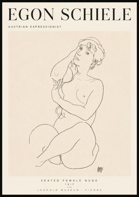 Schiele Seated Female Nude No2 - Poster