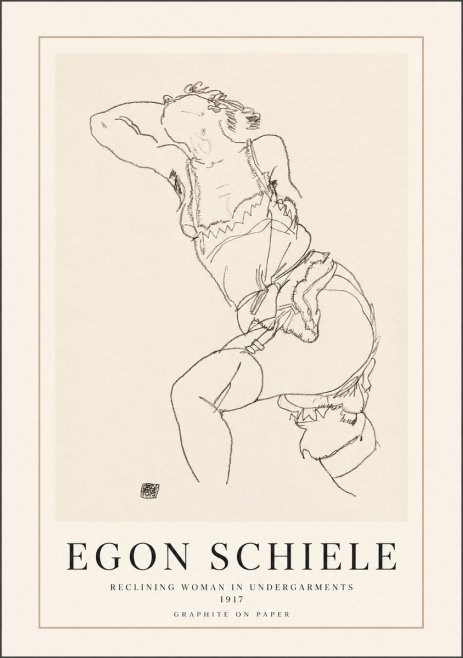Schiele Reclining Woman in Undergarments No1 - Poster