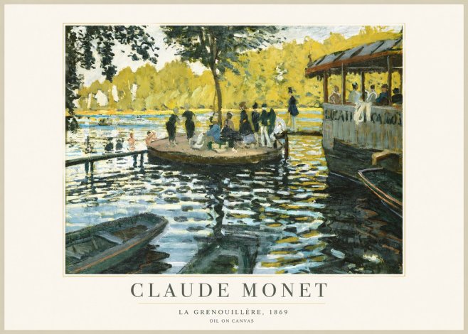 Monet La Grenouillère, 1869 No1 - Poster