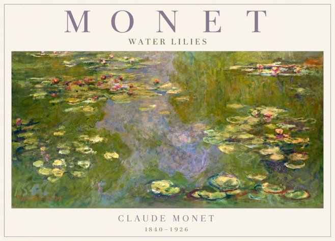 Monet Water Lilies V No4 - Poster